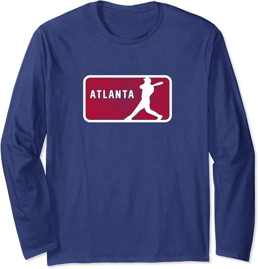 Discover Atlanta Baseball Player Street Map Long Sleeve