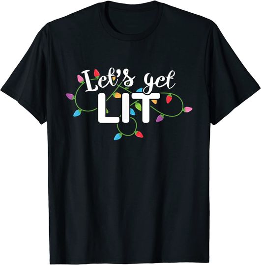 Discover Christmas Lights Let's Get Lit T-Shirt