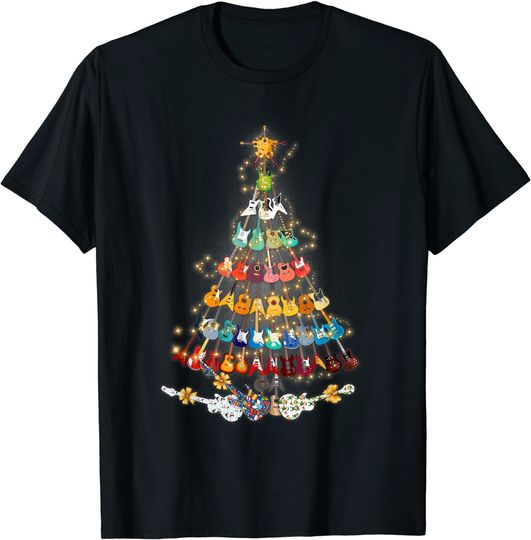 Discover Christmas Guitar Tree T-Shirt