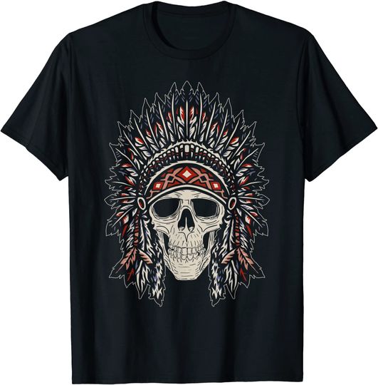 Discover Headdress Skull Native American Pride T-Shirt