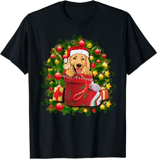 Discover Golden Labrador Retriever Stocking Christmas T-Shirt