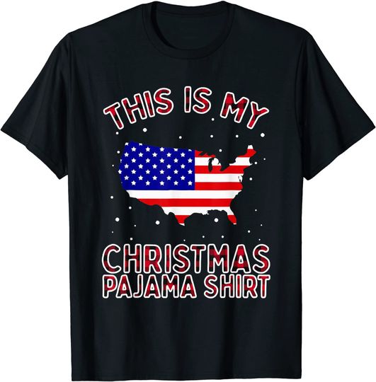 Discover This Is My Patriotic Christmas Shirt Pajamas American Flag T-Shirt
