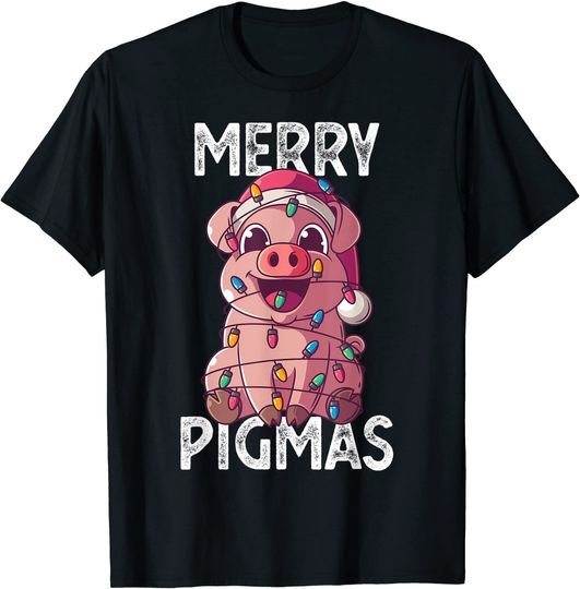 Discover Merry Pigmas Pig Christmas Santa T-Shirt
