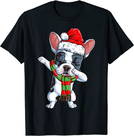 Discover Dabbing French Bulldog Santa Christmas T-Shirt