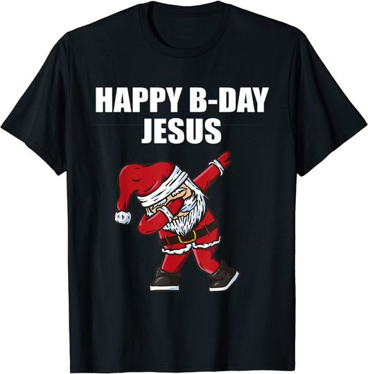 Discover Happy Birthday Jesus Bday Christmas dabbing Santa Xmas T-Shirt