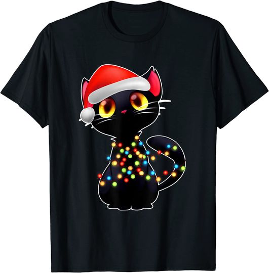Discover Christmas Black Cat Lover Xmas Cat  T-Shirt