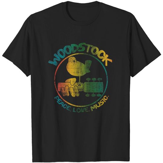 Discover Woodstock Men's Colorful Logo Slim Fit T Shirt