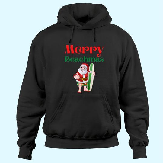Discover Merry Beachmas Surfing At The Beach Classic Hoodies