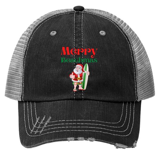 Discover Merry Beachmas Surfing At The Beach Classic Trucker Hats