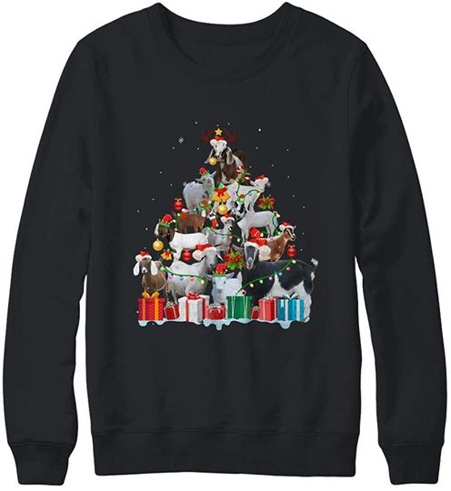 Discover VintageTee Christmas Goat On Tree Funny Santa Goat Lover Shirt Sweatshirt