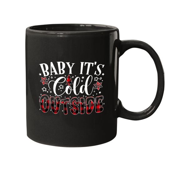 Discover Baby It's Cold Outside Christmas Plaid Mugs