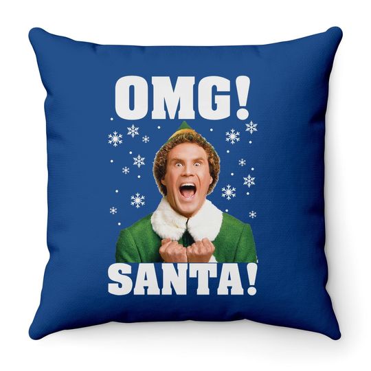 Discover OMG Santa Buddy Elf Christmas Throw Pillows