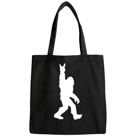 Discover Funny Bigfoot Rock and Roll Sasquatch Bags