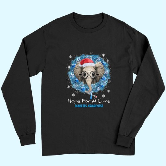 Discover Elephant Hope For A Cure Diabetes Awareness Long Sleeves