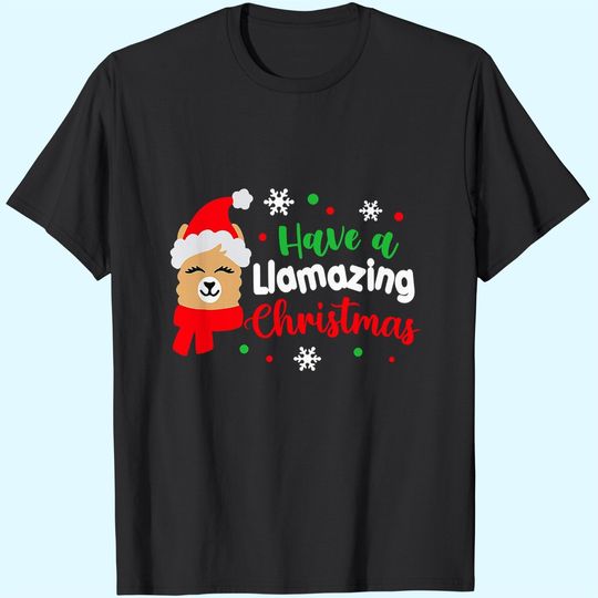 Discover Have A Llamazing Christmas Santa Hat T-Shirts