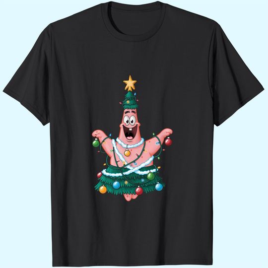 Discover Spongebob Squarepants Patrick Star Lights Christmas Tree T-Shirts