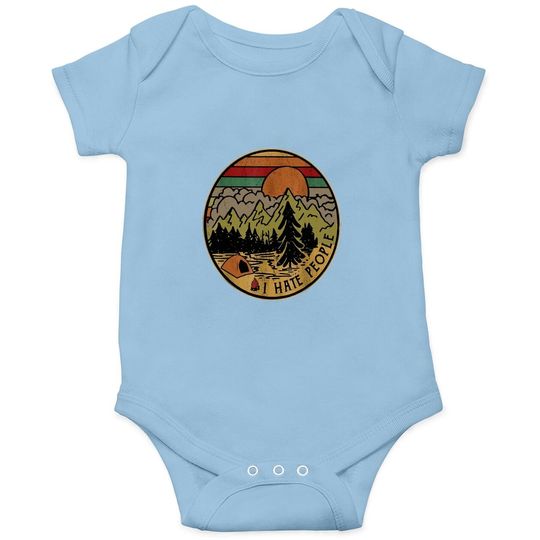 Discover I Love Camping I Hate People Outdoors Funny Vintage Baby Bodysuit