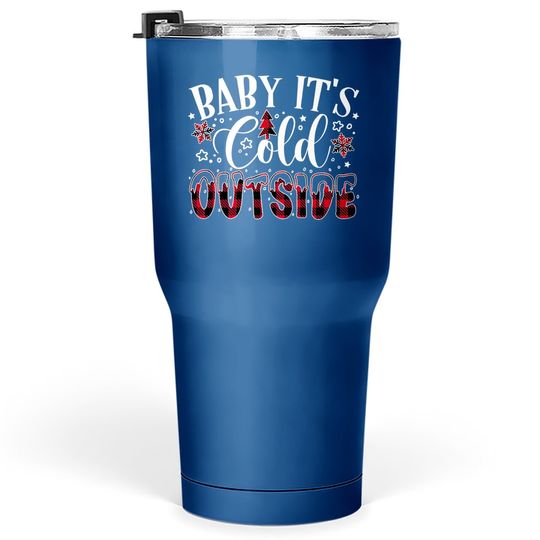 Discover Baby It's Cold Outside Christmas Plaid Tumbler 30 Oz