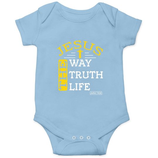 Discover Christian Bible Verse 14:6 Gift Baby Bodysuit