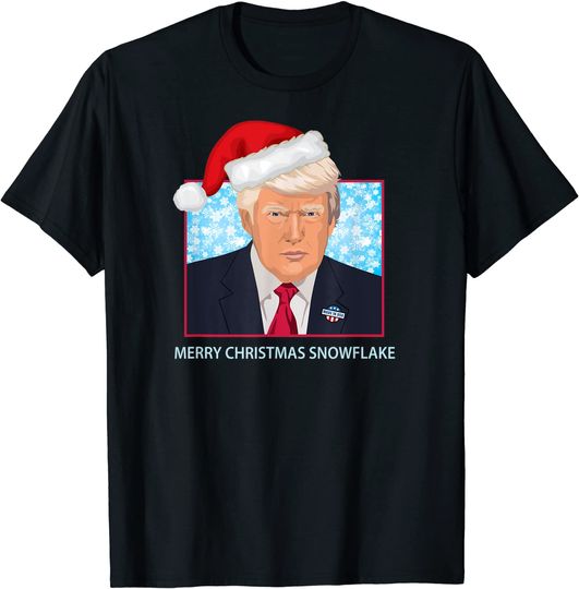 Discover President Trump Merry Christmas Snowflake Happy Holidays T-Shirt