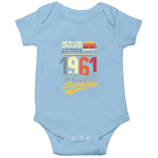 Discover 60th Birthday September 1961 60 Years Old 60th Bday Month Baby Bodysuit