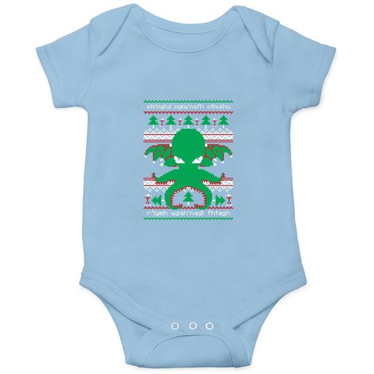 Discover Cthulhu Christmas Ugly Baby Bodysuit