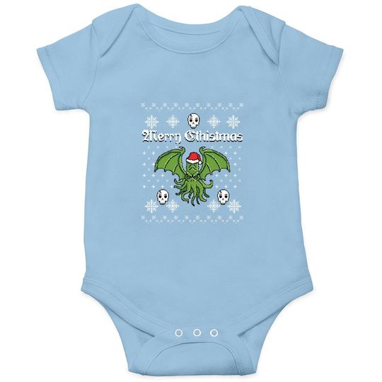 Discover Merry Cthistmas Cthulhu Ugly Christmas Baby Bodysuit