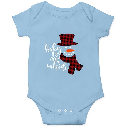 Discover Baby It's Cold Outside Remimi Girl's Christmas Buffalo Plaid Raglan Patchwork Baby Bodysuit