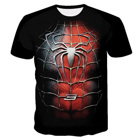 Discover Unisex Tee Shirt 3D Print Graphic Spider Short Sleeve Casual Tops Basic Fashion Design