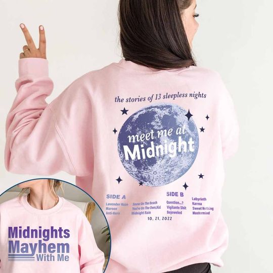 Discover Taylor Meet Me At Midnight Sweatshirt, Taylor New Album Midnight Sweatshirt