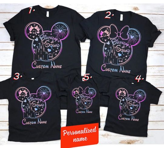 Discover Disney Birthday Squad Family Matching T Shirt