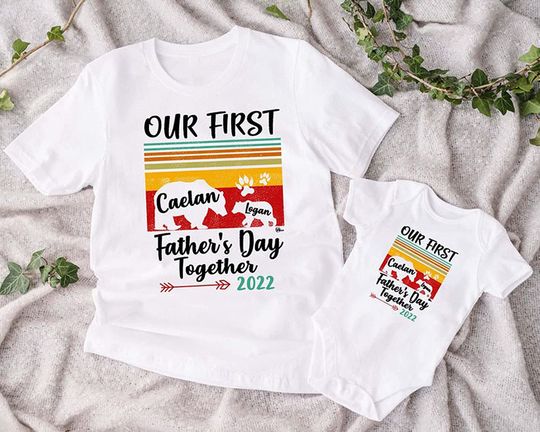 Discover Personalised Matching Daddy And Baby Our 1st Fathers Day T-Shirt