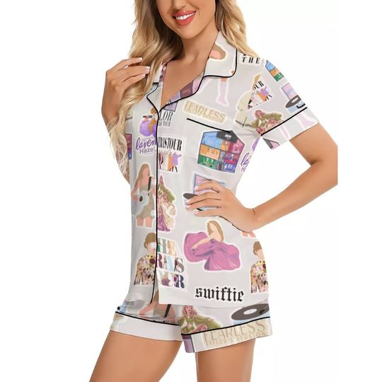 Discover Taylor Art Pajamas Set, Taylor Love Short Pajamas Set With Pockets