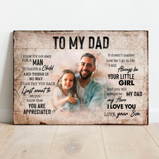 Personalized To My Dad Gift From Son Father's Day Poster, Canvas_5884