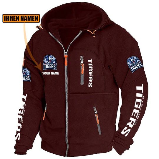 Straubing Tigers Individueller Name Neue Version Zip-Up-Jacke