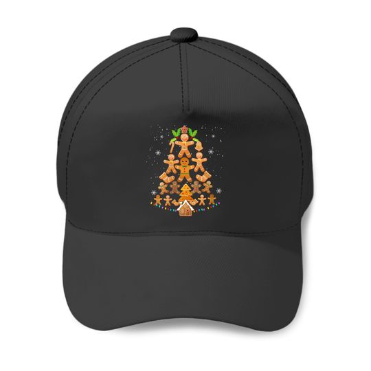 Jolly Gingerbread Christmas Tree Gingerbread Decor Baseball Caps