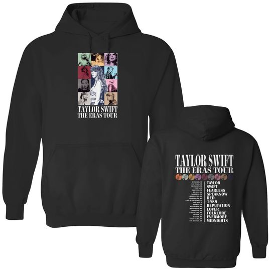 TS Eras Tour Two Sided Double Sided Hoodies, Taylor Eras Tour Double Sided Hoodies