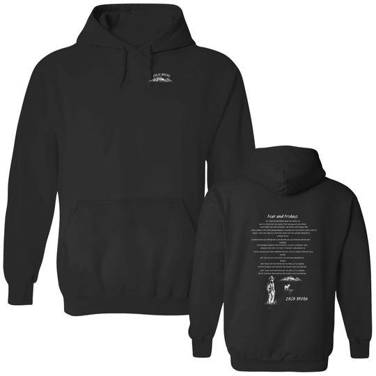 Zach Bryan Double Sided Hoodies, Fear And Friday Double Sided Hoodies, Fan Double Sided Hoodies