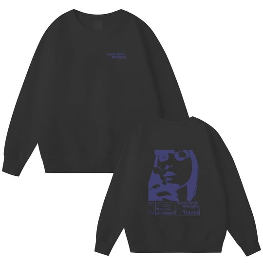 Taylor Midnights Blue Double Sided Sweatshirts 2 Side, Taylor Double Side Double Sided Sweatshirts