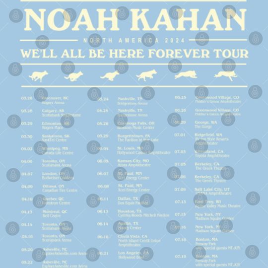 We're all be here forever tour Poster Set, NOah Poster Set, Kahan 2024 crewneck