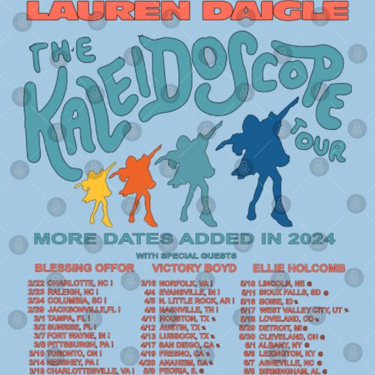 Lauren Daigle tour 2024 Poster Set, Lauren Daigle The Kaleidoscope Tour 2024 Poster Set, Lauren Daigle Merch Poster Set