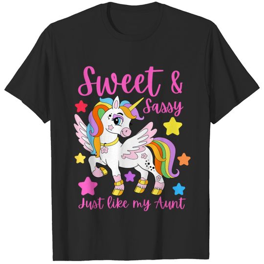 Sassy Cute Unicorn Like My Aunt Matching Auntie And Niece Gifts Trend T-Shirts