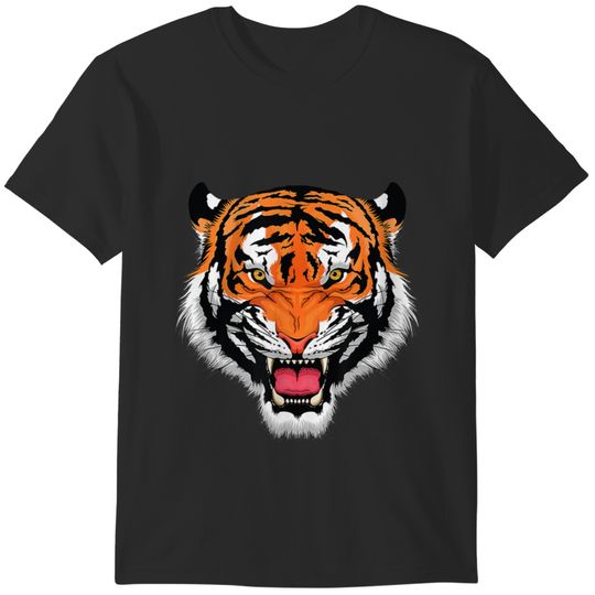 Growling Mouth Open Tiger T-Shirts