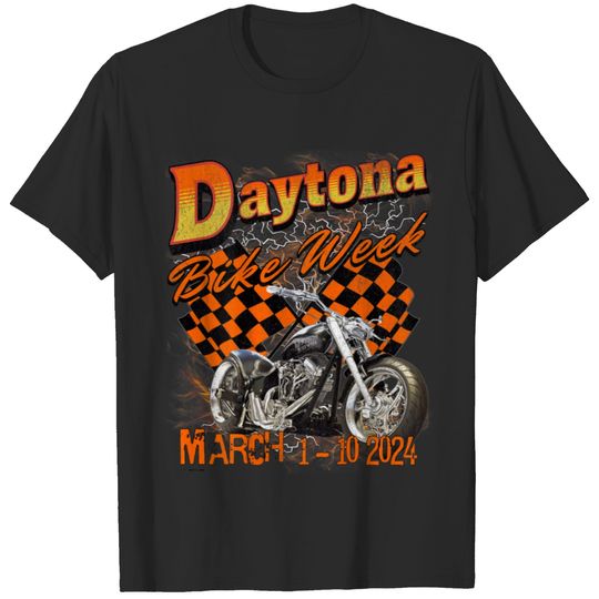 2024 Daytona Beach Bike Week - Vintage Rally Art On Back  Gifts T-Shirts