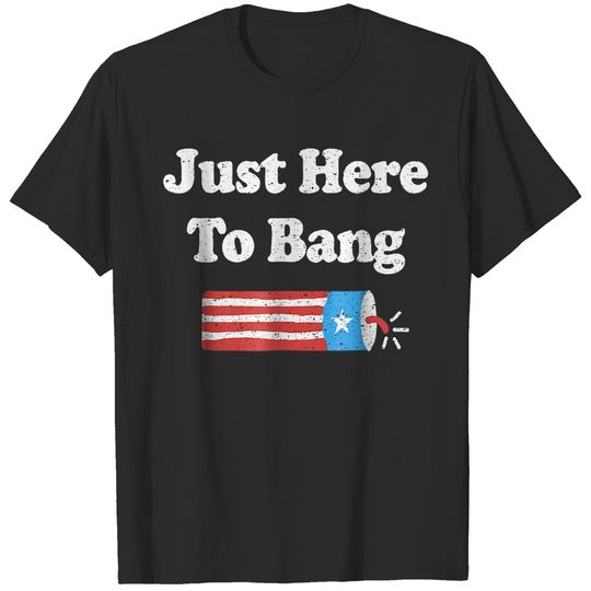Funny Fourth of July 4th of July I'm Just Here To Bang T-Shirt T-Shirts