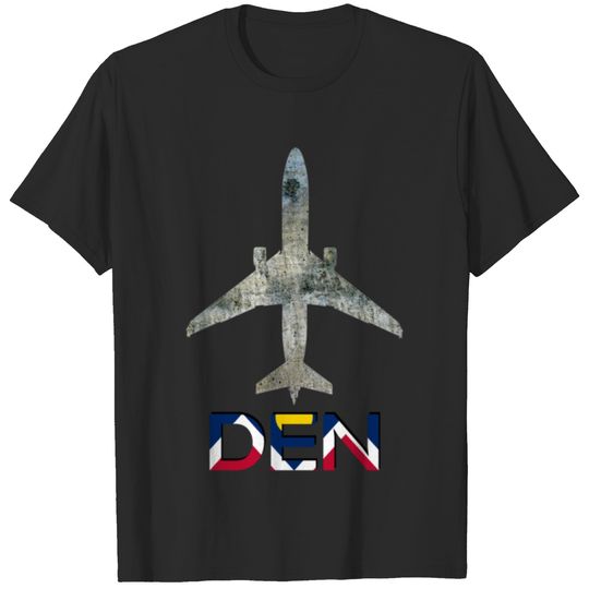 Denver International Airport  DEN  Denver Colorado United States US Plane and Airport IATA Cod T-Shirts