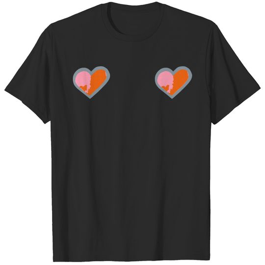 Hearts Boobs Love Sexy Breast Cancer T-shirt