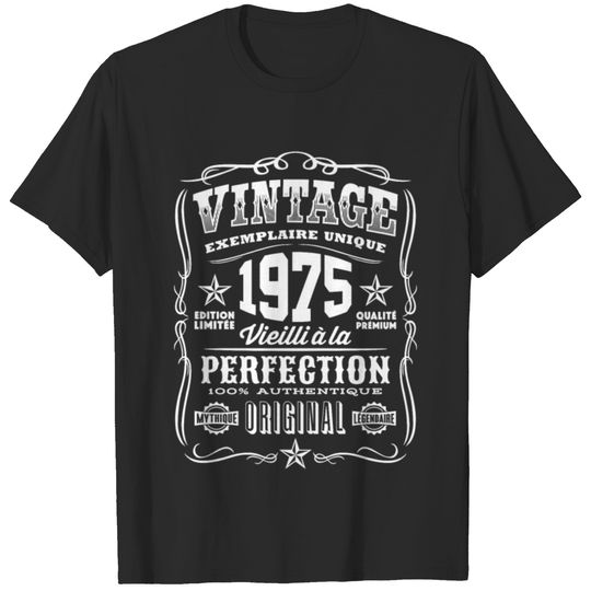 Vintage 1975 Vieilli á la Perfection Blanc French T-shirt