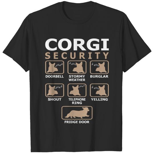 Corgi Dog Security Pets Love Funny Tshirt T-shirt