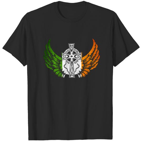 Irish Flag Design Celtic Cross Irish gift T-shirt